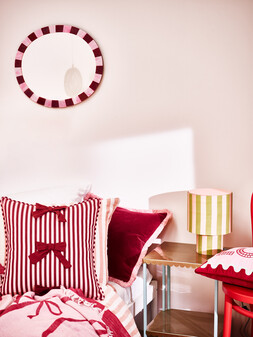 2 Alyssa Pink & Burgundy Coloured Glass Mirror £95