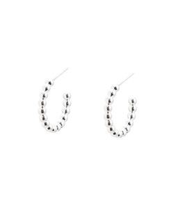 Ariella Bobble Shape Silver Hoop Earrings Large £45