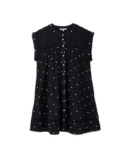Black Embroidered Spot Mini Swing Dress £75