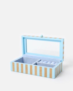 Blue & Brown Resin Striped Large Jewellery Box £49.5