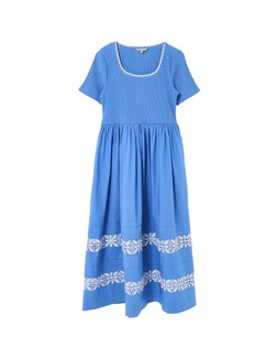 Blue & White Broderie Short Sleeve Midi Dress £85