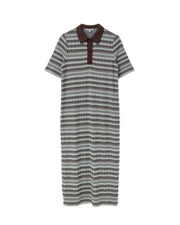 Chocolate Brown Checked Jacquard Polo Top £75