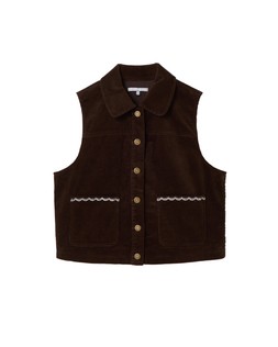 Chocolate Brown Corduroy Sleeveless Jacket £60
