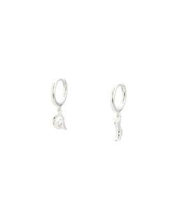 Dakota Cowboy Hat & Boot Charm Mismatched Silver Hoop Drop Earrings £42