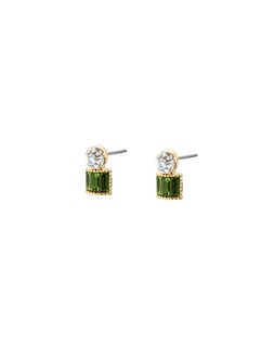 Dia Circle & Baguette Stone Gold Tone Drop Earrings £12.50
