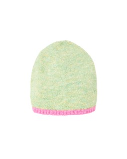 Green Marl & Pink Knitted Beanie Hat £25