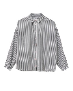 Grey & White Button Up Striped Shirt £55