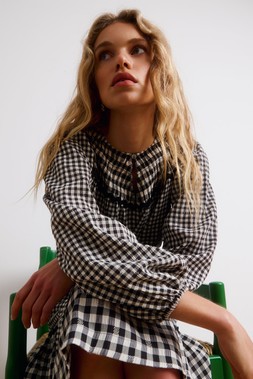 Oliver Bonas Black Gingham Check Mini Dress £75 (4)