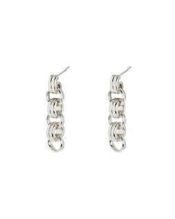 Oliver Bonas Cecelia Chunky Circle Loop Chain Silver Plated Drop Earrings £48