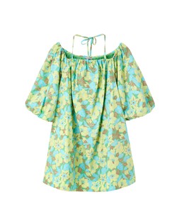 Oliver Bonas Green Belina Floral Mini Bardot Dress £75