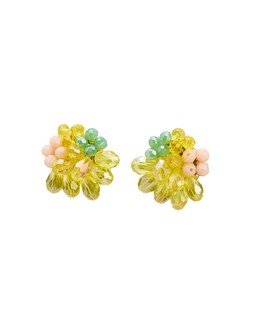 Oliver Bonas Jane Yellow Beaded Cluster Stud Earrings £18