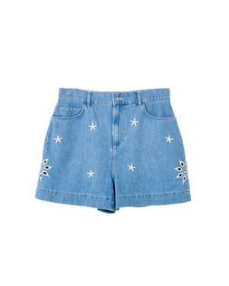 Oliver Bonas Light Chambray Embroidered Short £60