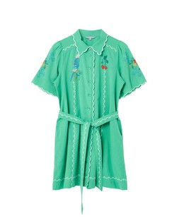Parrot Embroidered Mini Shirt Dress £80