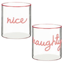 2PK SLOGAN TUMBLER GLASSES £4 (437451)