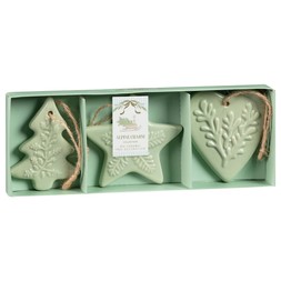 3PK CERAMIC SHAPED TREE DEC £3.50 (436537)