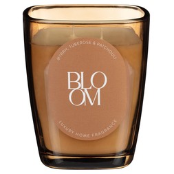 B&M HOME SS26 // CANDLES // LARGE GLASS CANDLE - NATURAL - BLOOM // £5