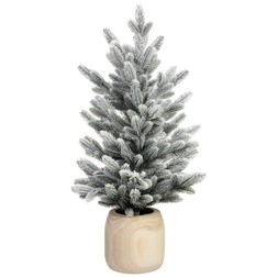 58CM SNOWY TREE IN WOODEN POT £10 (425038)