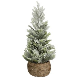 61CM SNOWY TREE WITH RATTAN POT £12 (425040)