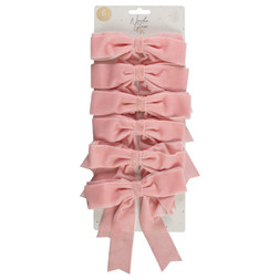6PK VELVET CLIP - PINK £3 (412442)