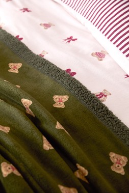 Printed Bear Throw – Green £10