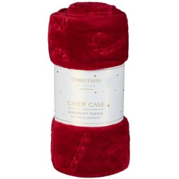 CANDY CANE SUPER SOFT THROW £5 (412623)