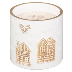 EMBOSSED GINGERBREAD HOUSE CANDLE £4 (436150)