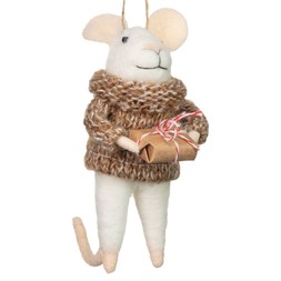 FESTIVE FELT MOUSE WITH GIFT TREE DEC £2.50 (389328)