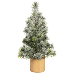 FROSTED TREE IN WOODEN POT £6 (411726)