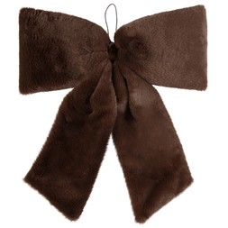 LARGE BROWN FAUX FUR BOW £5 (436529)