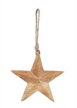 Natural Mangowood Star Decoration