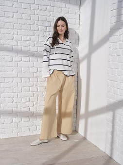 Striped Hoodie £22 & Twill Wide Leg Trousers £25.