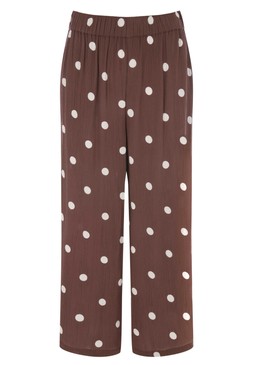 Womens Brown Spot Ankle Length Crinkle Trousers £18