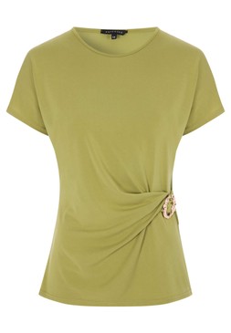 Womens Green Gold Buckle T-shirt £18