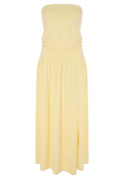 Womens Lemon Ruched Bandeau Dress £22