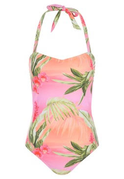 Womens Pink Sunset Halterneck Swimsuit £24