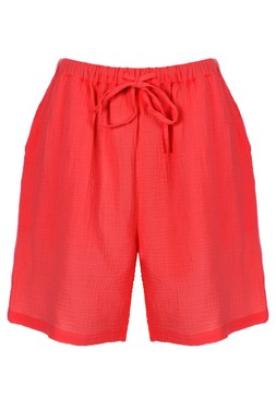 Womens Red Cotton Drawstring Waist Shorts £15