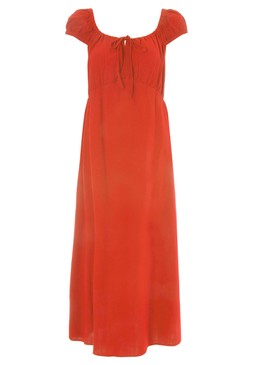 Womens Red Linen Look Milkmaid Dress £30