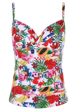 Womens Red Rio Floral Print Tankini Top £18