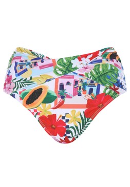 Womens Red Rio Floral Print Twist Front Bikini Bottoms £12