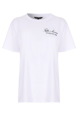 Womens White Fifth Avenue Cotton T-Shirt £14