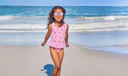 Younger Girls Pink Cherry Gingham Swimsuit £7.20