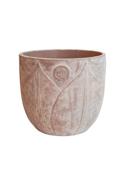 KEW EMBOSSED WASHED TERRACOTTA PLANTER H27CM D30CM &pound;39.99 (Available in other sizes)