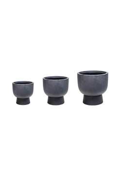 OUTDOOR DALLAS CHARCOAL FOOTED PLANTER SET OF 3 &pound;107.97