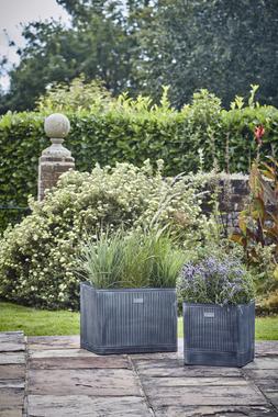 OUTDOOR HAMPTON SQUARE GALVANISED METAL PLANTER H35CM W34CM &pound;69.99 & OUTDOOR HAMPTON RECTANGULAR GALVANISED METAL PLANTER H38CM W50CM &pound;99.99