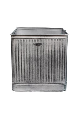 OUTDOOR HAMPTON SQUARE GALVANISED METAL PLANTER H45CM W44CM &pound;99.99