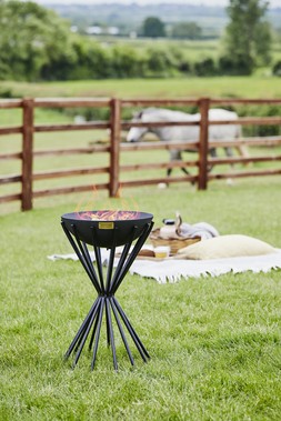 OUTDOOR TALL METAL DAKOTA FIRE PIT IN BLACK H65CM W38CM &pound;229.99