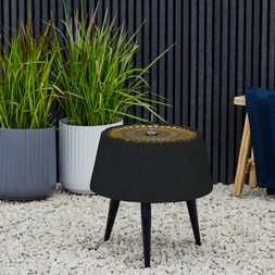 SOLIS WATER FEATURE WITH LIGHT DISPLAY ON BLACK LEGS IN CHARCOAL AND AGED COPPER &pound;249.99
