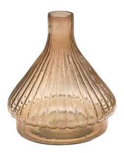 Airlie Ribbed Snowdrop Stem Vase Apricot H16.5cm W16cm &pound;17.99