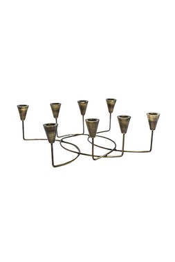 ANTIQUE BRONZE CIRCULAR 8 PC CANDLE HOLDER £39.99