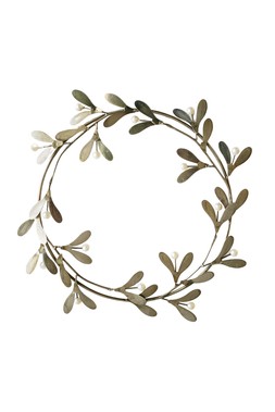 ANTIQUE GOLD MISTLETOE WREATH £29.99